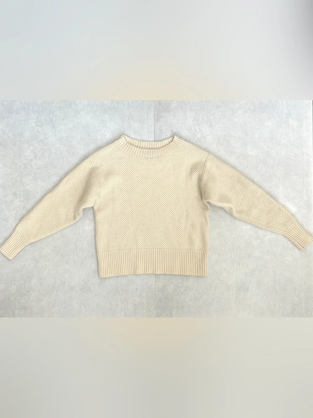 Everlane The ReCashmere Stroopwafel Crew Sweater - Bone | Size M
